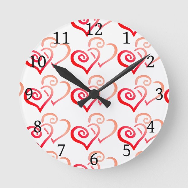 Wirble Doppelhörer Runde Wanduhr (Vorderseite)