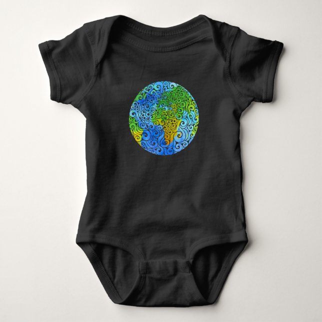 Wirble Erde Baby Strampler (Vorderseite)
