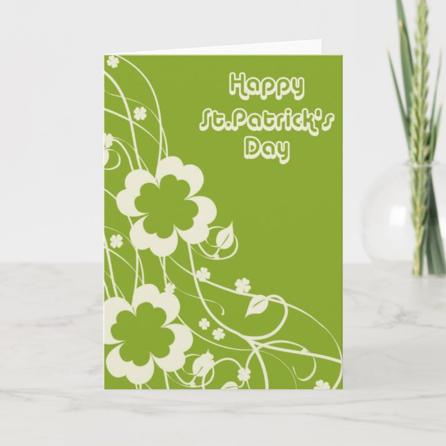 Wirble florale St.Patrick's Day Card Karte (Vorderseite)