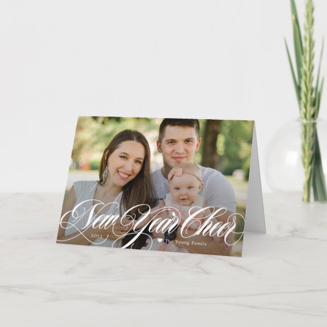 Wirble Frohe Silvesterfoto-Karte Feiertagskarte (Vorderseite)