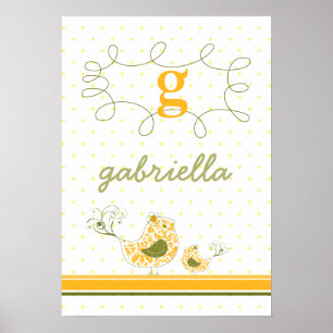 Wirble Mama und Baby Bird Kids Wall A Poster