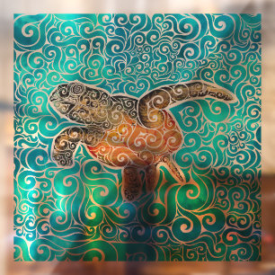 Wirble Meeresschildkröte Fensteraufkleber