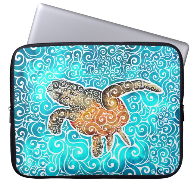 Wirble Meeresschildkröte Laptopschutzhülle (Vorderseite)
