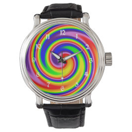 Wirble Rainbow Colors Spiralstrom farbig Armbanduhr