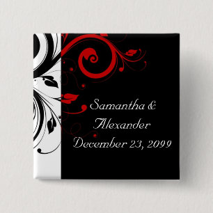 Wirble Reben in Schwarz und Rot Button