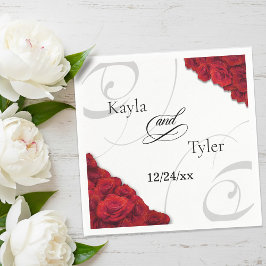Wirble Rote Rosen Hochzeit von Napkin Serviette
