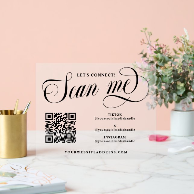 Wirble Skriptprüfung QR Acrylschild (Hochzeit)