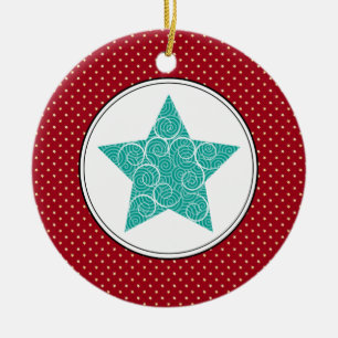 Wirble Stern-Keramik-Weihnachtsverzierungen Keramikornament