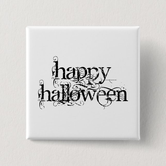 Wirbler Grunge glückliches Halloween Button (Vorderseite)