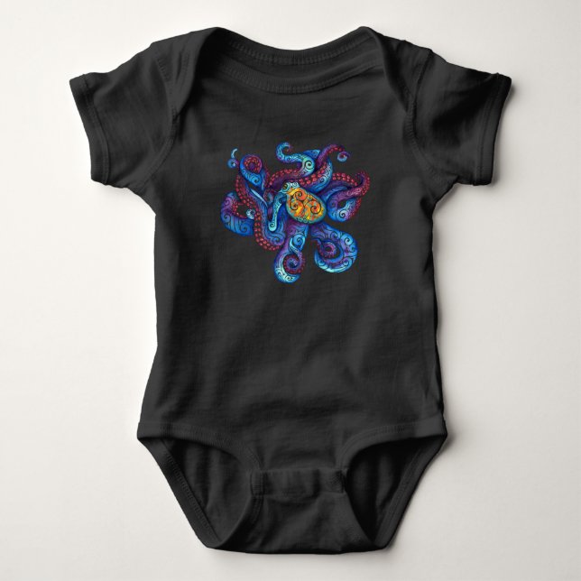 Wirbler Oktopus Baby Strampler (Vorderseite)