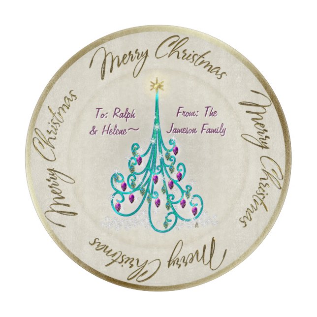 Wirbler Weihnachtsbaum Charcuterie-Vorstand Schneidebrett (Vorderseite)