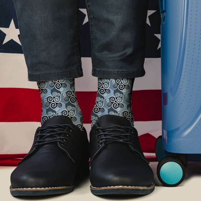 Wirbles Abstraktes Musterdesign Pulver Blau Künstl Socken (Von Creator hochgeladen)