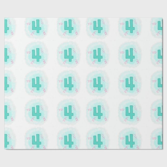 Wirbles Aqua Nr. 4 - viertägiges Wrapping Paper Geschenkpapier (Saum)