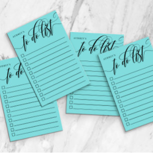 Wirbles blaues Kalligrafie-Kästchen, um den Namen  Post-it Klebezettel