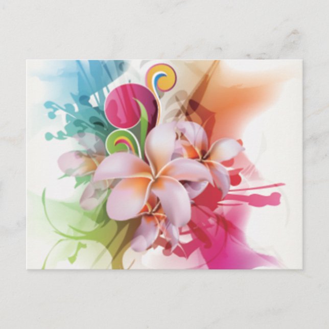 Wirbles Blumendesign in hellen Farben Postkarte (Vorderseite)