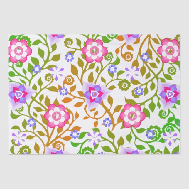 Wirbles Blumenmuster im Herbst Nizza Seidenpapier (Vorderseite)