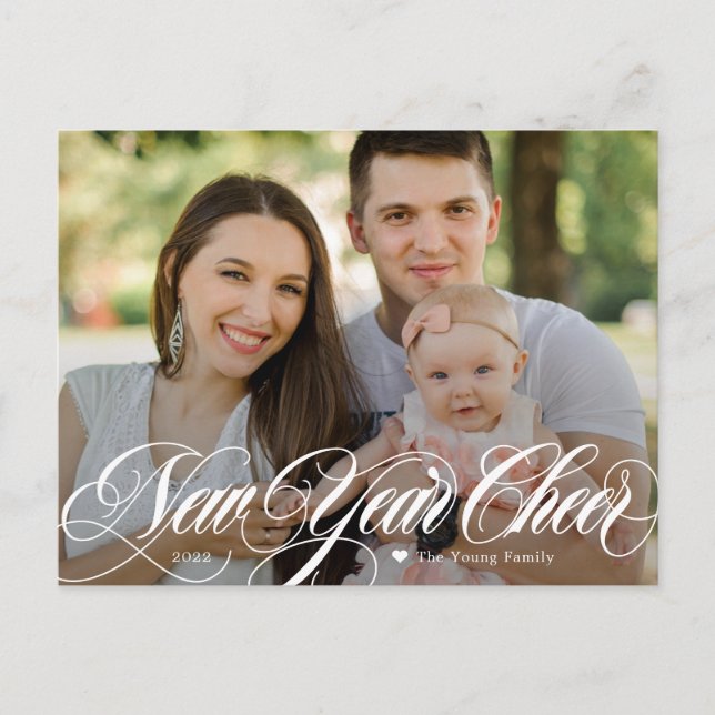 Wirbles Glück Neues Jahr Foto Postkarte (Vorderseite)