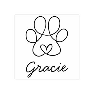 Wirbles Herz im Pet-Druck mit Unterschrift Gummistempel