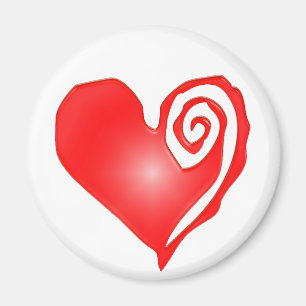 Wirbles Herz schwarz oder weiß Magnet