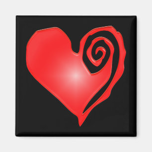 Wirbles Herz schwarz oder weiß Magnet