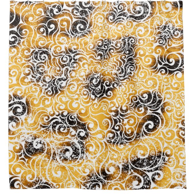 Wirbles Leopard-Muster Duschvorhang (Vorderseite)