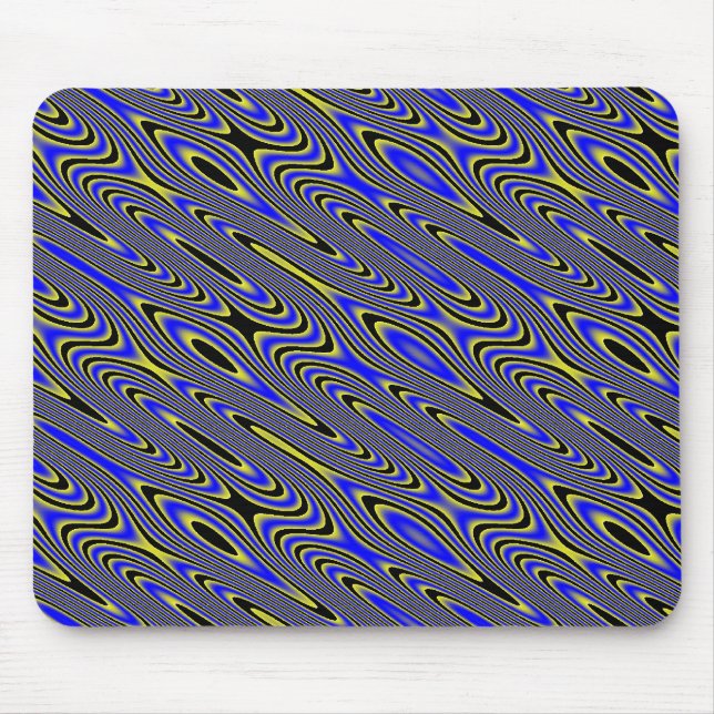 Wirbles Muster-Mousepad in Schwarz und Gelb Mousepad (Vorne)