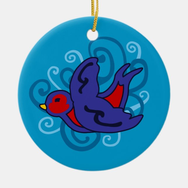 Wirbles Schlucken Keramikornament (Vorne)