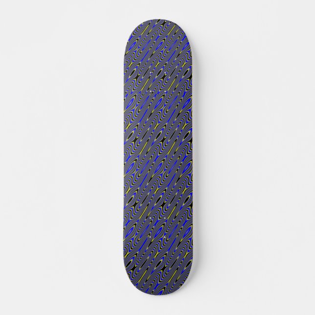 Wirbles Schwarz-Gelb-Muster-Skateboard Skateboard (Vorne)