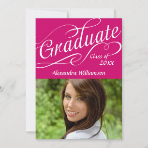 Wirbles Script-Graduate in Pink Einladung