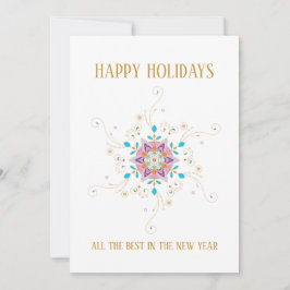 Wirbles Snowflake Happy Holidays Custom Business Feiertagskarte