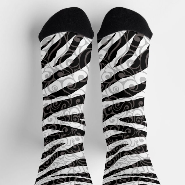 Wirbles Zebra-Design Socken (Oben)