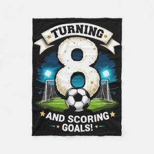 Wird 8 und schießt Tore 8. Geburtstag Junge Fußbal Fleecedecke