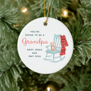 Wird bald Opa personalisierter Teddybär Keramik Ornament