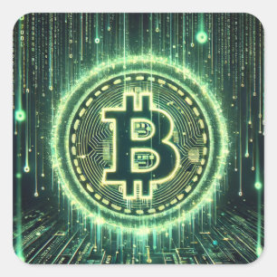 Wird Bitcoin zur echten Matrix? Quadratischer Aufkleber