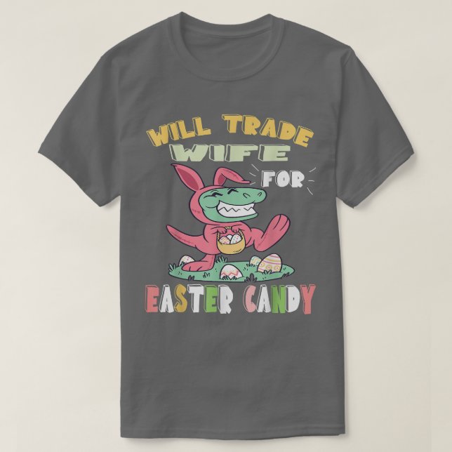 Wird Ehefrau für Ostern Candy Dinosaur t re Bun T-Shirt (Design vorne)