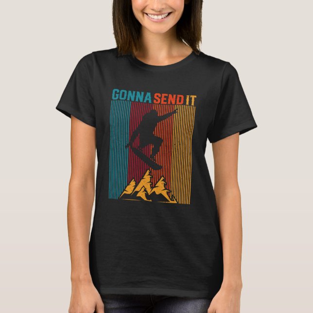 Wird es Retro Funny Snowboarding Freestyle S sende T-Shirt (Vorderseite)