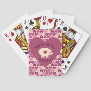 Wird Ewe mein Valentiner Herz-Muster Hintergrund Spielkarten