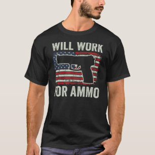 Wird für Ammo Pro Gun Pistol USA Flag Gun funktion T-Shirt