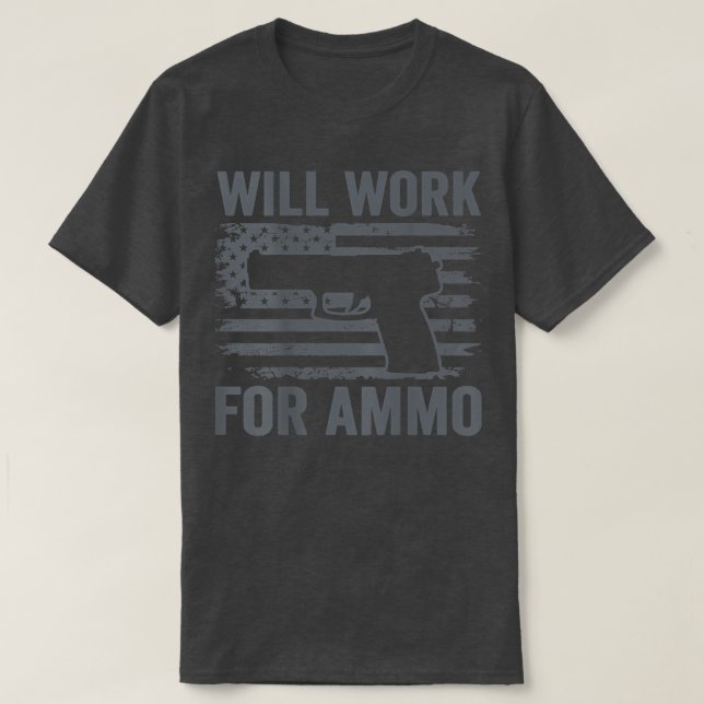 Wird für Ammo USA Flag Funny 9mm Pistole Gun arbei T-Shirt (Design vorne)