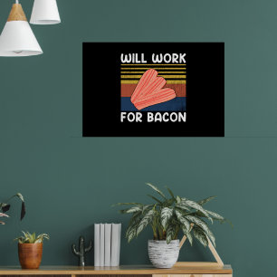 Wird für Bacon Vintag Style Pig Fleisch Schweinefl Poster