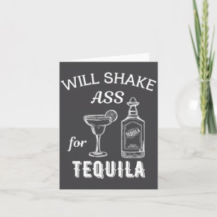 Wird für Tequila schütteln Lustiger Vintage-Barten Karte