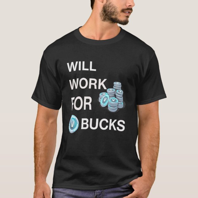 wird für V Bucks Gamer Youth Funny Gamer arbeiten T-Shirt (Vorderseite)