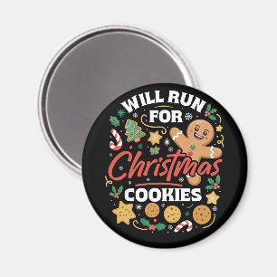 Wird für Weihnachtskekse laufen Lustiger Weihnacht Magnet