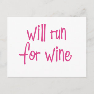 Wird für Wein laufen Postkarte
