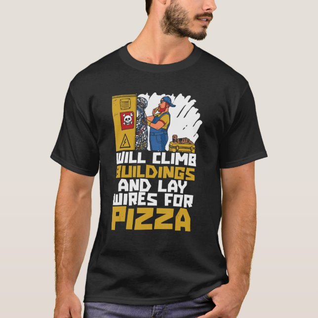 Wird Gebäude klettern und Wiesen für Pizzaelemente T-Shirt (Vorderseite)