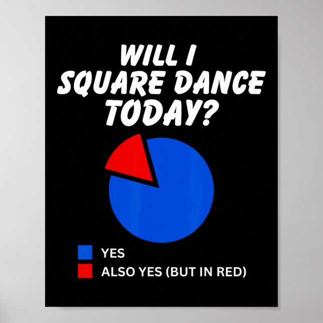 Wird ich Square Tanz heute Yes Pie Chart Square Da Poster (Vorne)