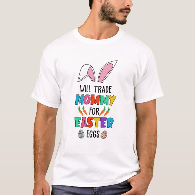 Wird Mami für Ostern Bunny Eggs Lehrer Eas T-Shirt (Vorderseite)