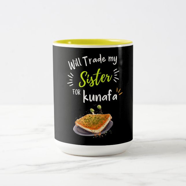Wird meine Schwester Kunafa Funny Meme tauschen Zweifarbige Tasse (Mittel)