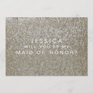 Wird meine Trauzeugin White Sequins Card sein? Einladung