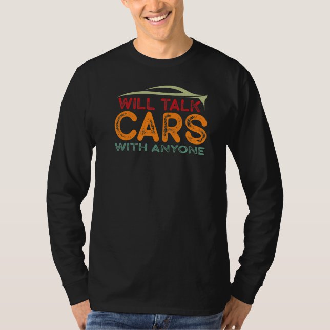 Wird mit jedem über Autos sprechen Retro Oldtimer T-Shirt (Vorderseite)